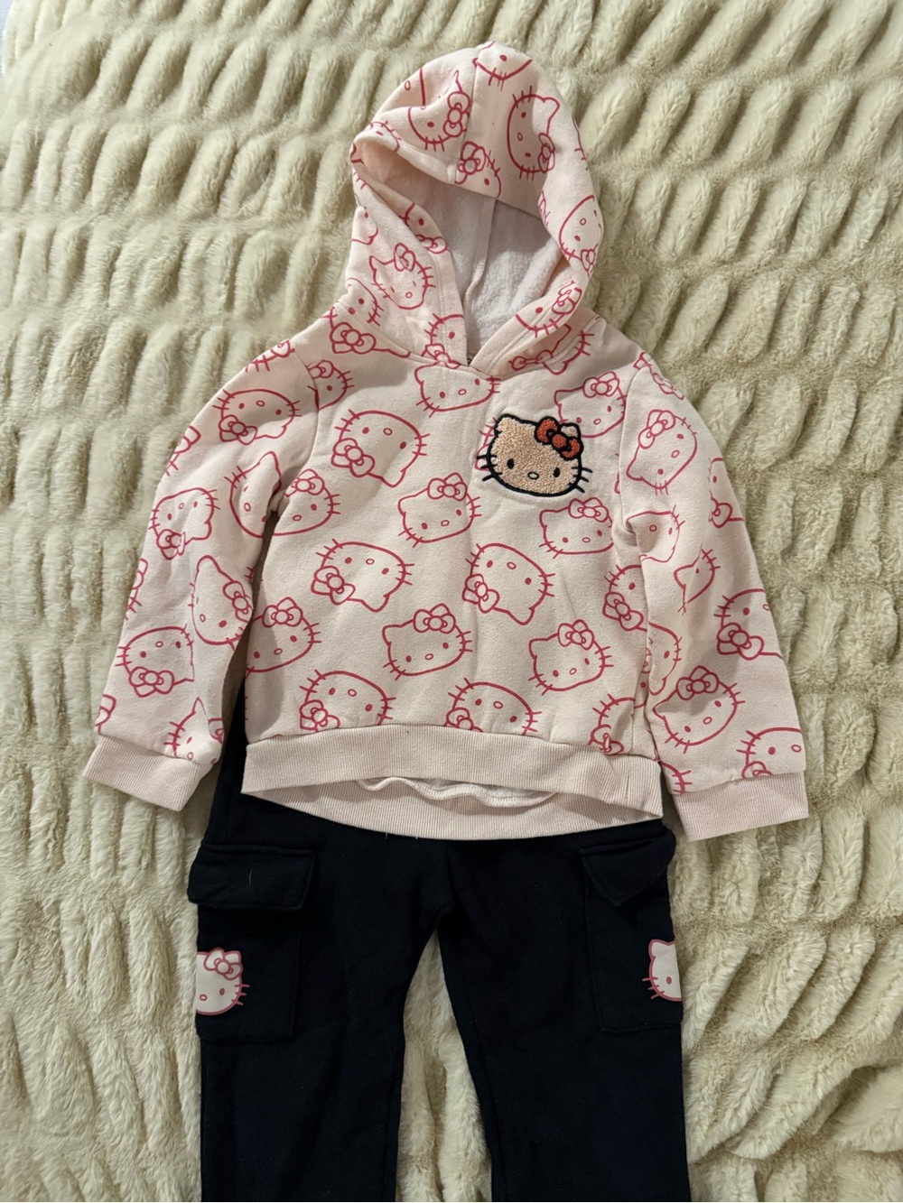 Hello Kitty Light Pink Hooded Sweatshirt with All-Over Print
